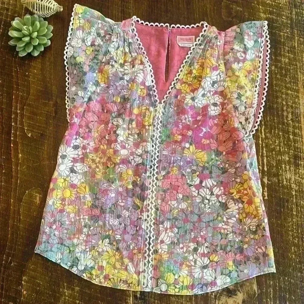 Kate Spade | Floral Dots Burnout Top